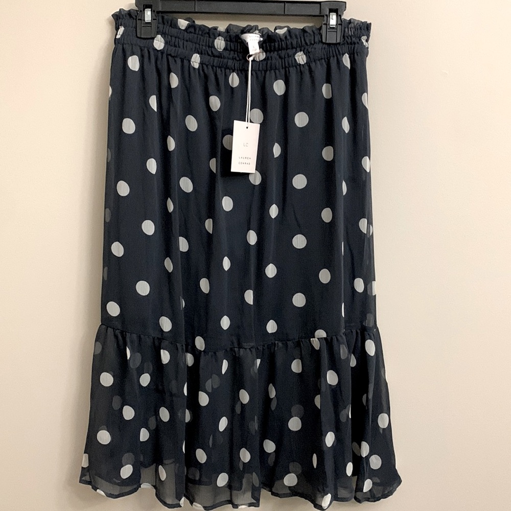 NWT Lauren Conrad Polka Dot Skirt Sz L